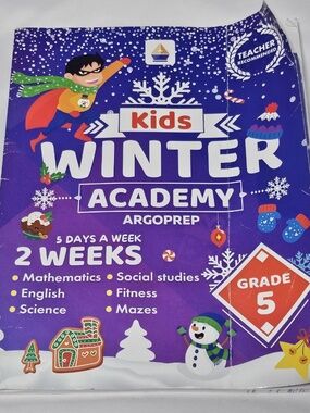 Kids Winter Academy ArgoPrep 2 weeks Grade 5 Workbook Sept-Dec Homeschool